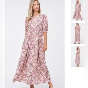 Floral Pink Maxi Dress